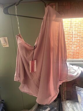 ANDREE BY UNIT Blush Pink Off-Shoulder Sheer Blouse